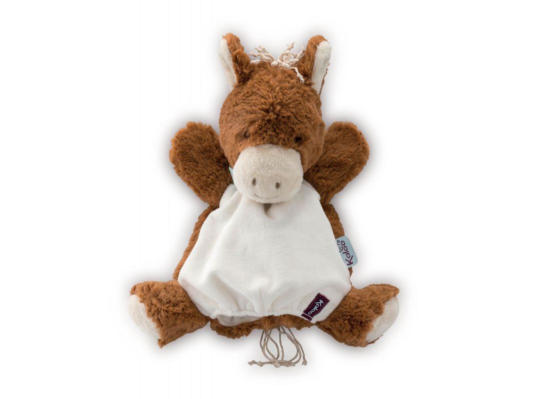  les amis baby comforter handpuppet horse brown white blue bandana 